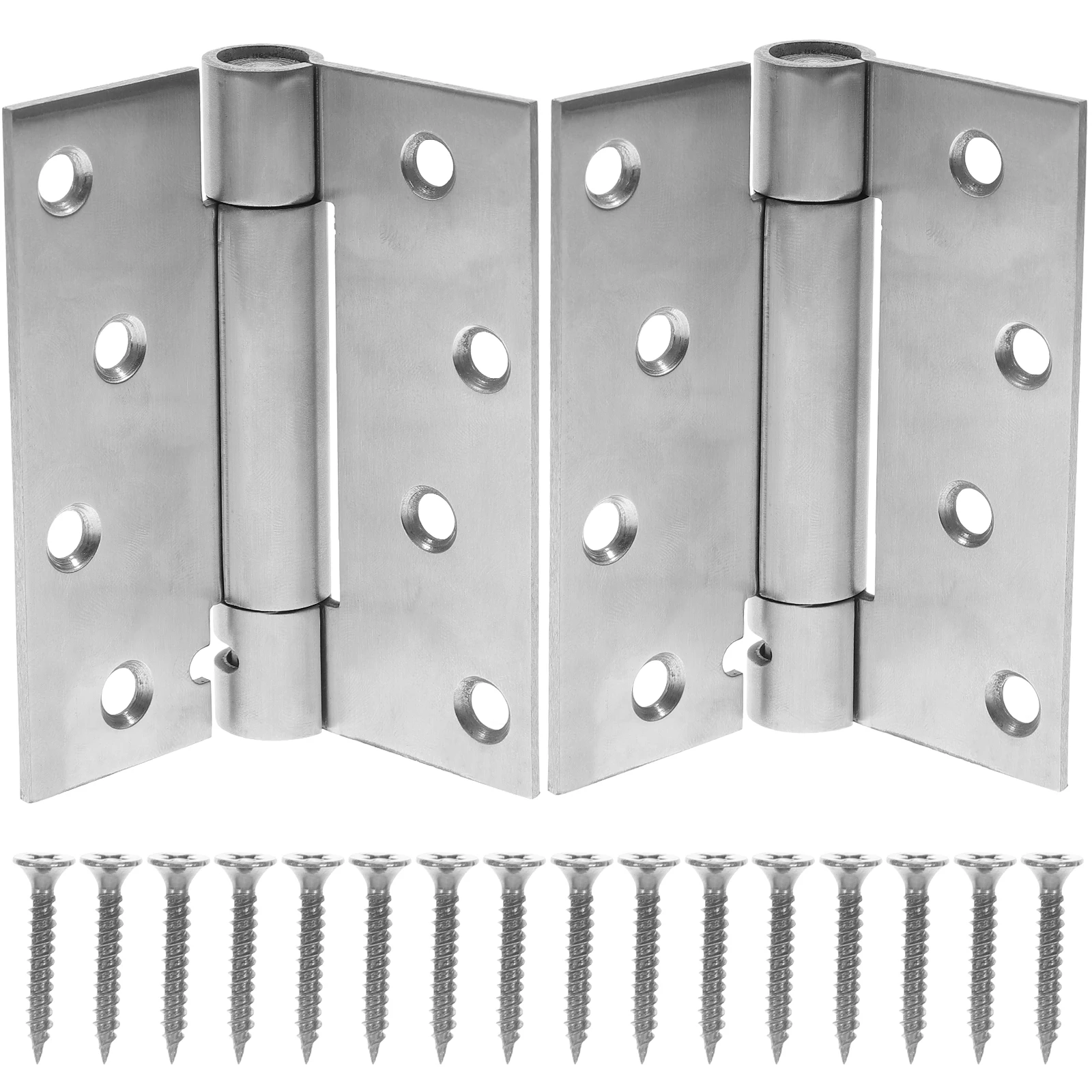 

2pcs Self Closing Hinges 4 Inch Stainless Steel Heavy Duty Door Hinge For Garage Screen Door Spring Loaded Adjustable Closure