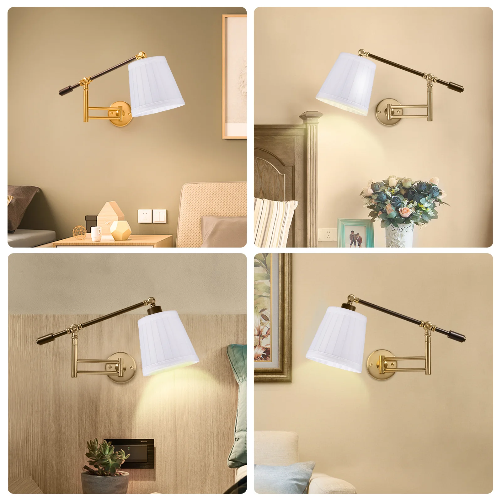 

European Style Foldable Cloth Lampshade Decorative Chandelier Lamp Shade Light Diffuser Home Decoration White Osaladi
