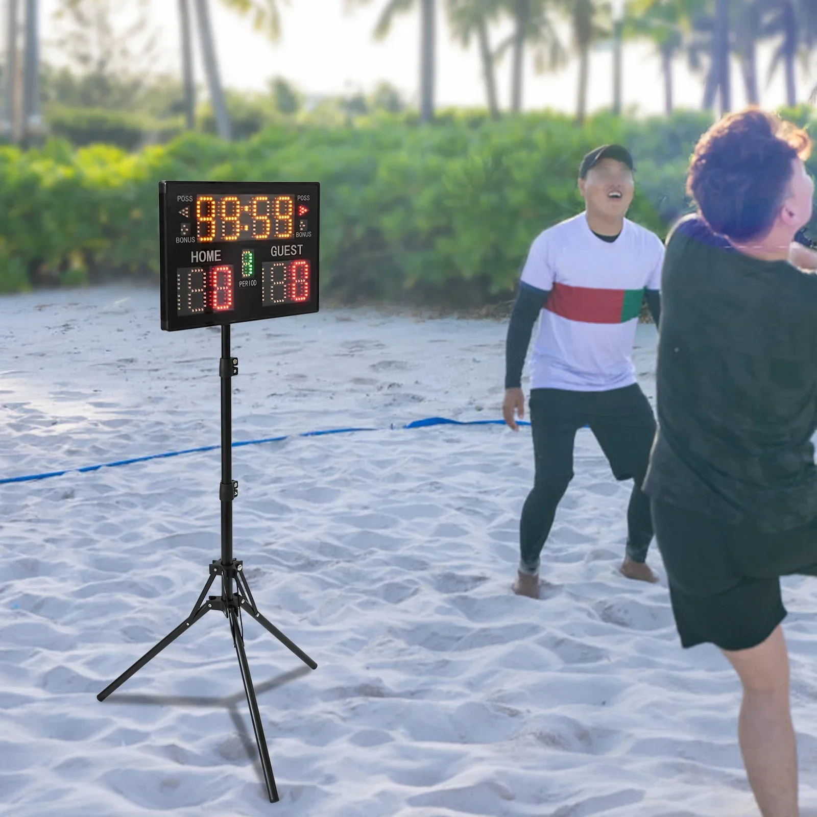 Digital Scoreboard Timer with LED Display, Remote Control, Adjustable Height and Brightness, Includes Mounting Accessories for