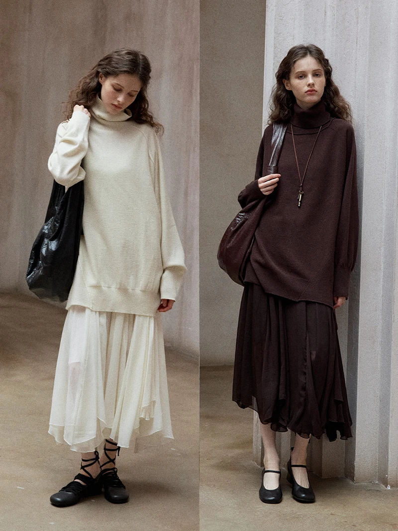 

TINNTINN Ultra-lightweight Chiffon Midi Skirt Asymmetrical Design Soft Gauze Skirts Women's Commute Sle Ciwalk Polyester ...