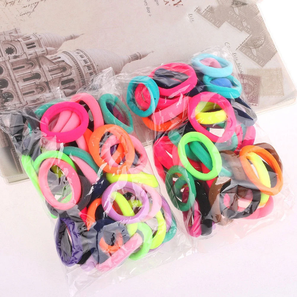 

100 Pcs Elastic Ponytail Ponytail Holder Holders for Hair Ties Curly Long Short Hair Kids Rubber Ties Braiding Gifts