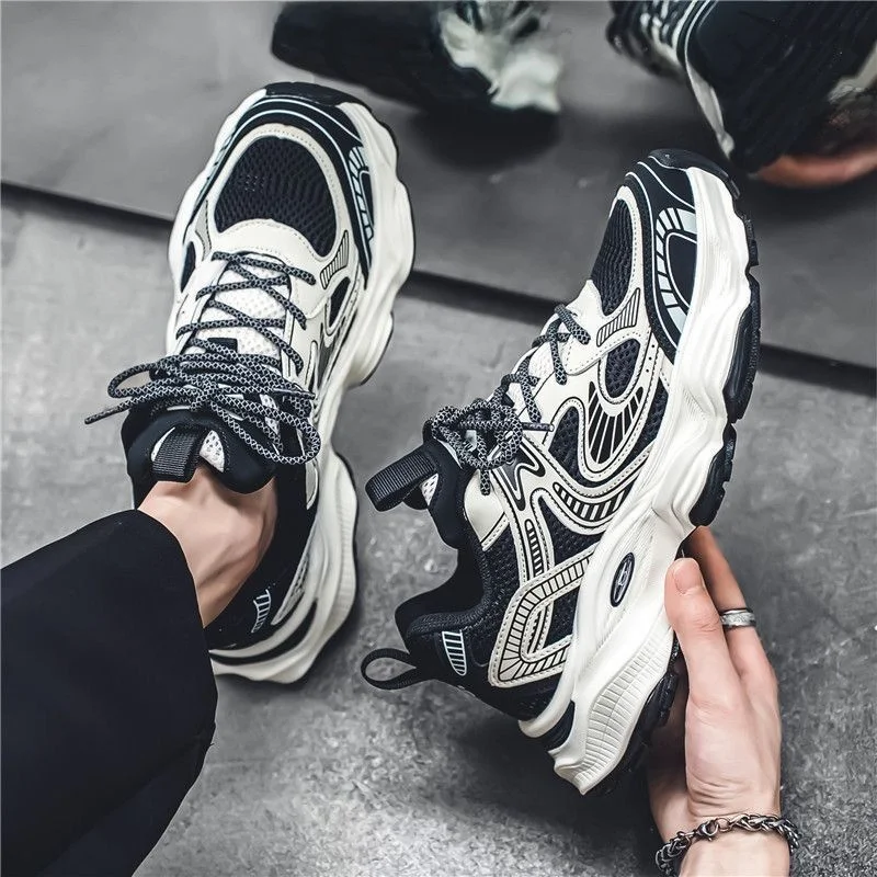 

Мужской дышащий Me oes, осенний повседневный спортивный Thi Bot для отдыха Dad Trendy oes, удобный универсальный резиновый каблук на плоской подошве