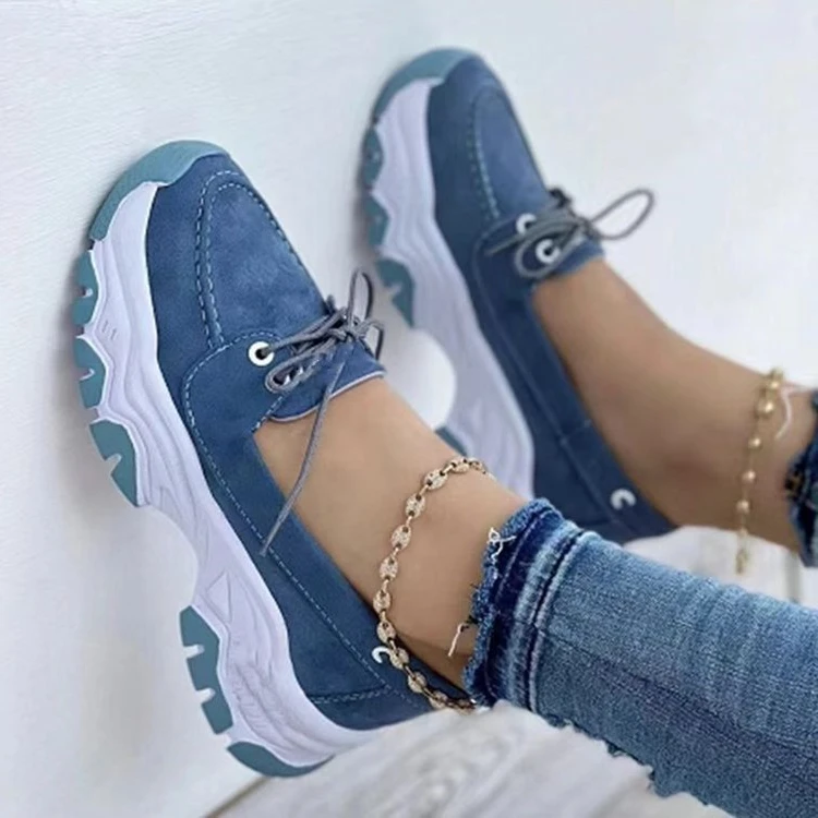 

Women's Vulcanized Shoes Summer Fashion Red Thick Soled Sloping Heel Casual Walking Shoes Fashion Lightweight Suede Loafers