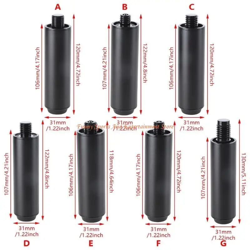 C4DE Solid Pool Cue Extension Billiard Pool Cue Extension for Mezz Cue Billiard Accessory