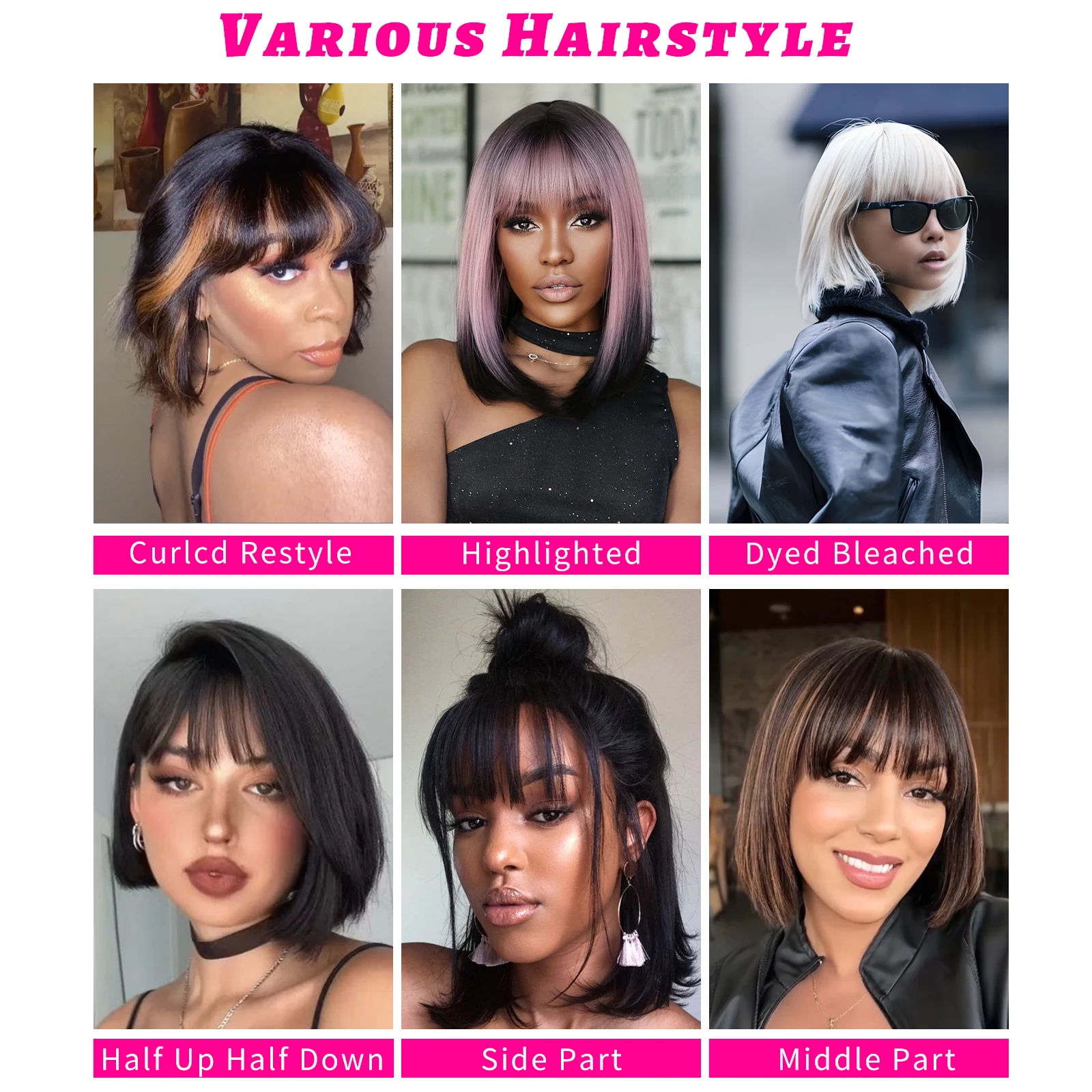 1/30 تسليط الضوء على بوب شعر مستعار شعر الإنسان 2x1 HD الدانتيل الباروكة الأمامية 12 بوصة شعر طبيعي مفرود الباروكات براون شعر مستعار بشري داكن للنساء