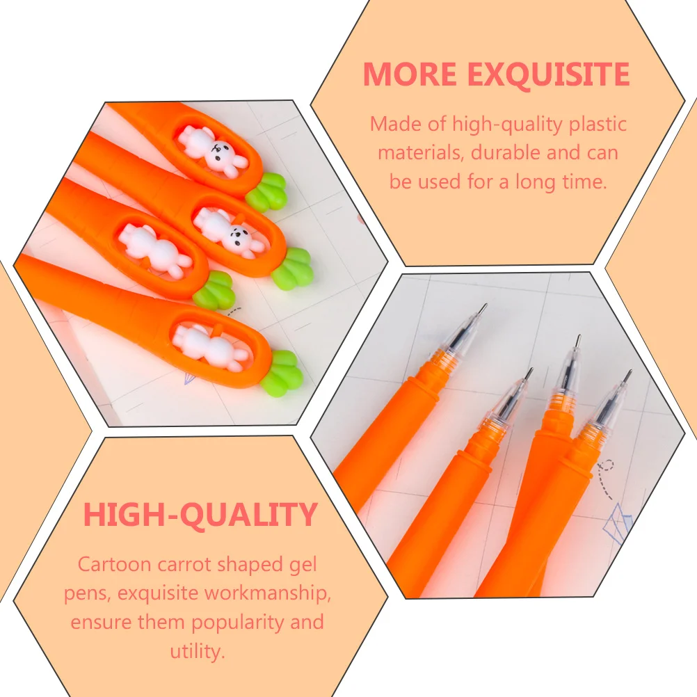 

Набор из 8 креативных гелевых ручек «Кролик и Морковка» для плавного письма, канцелярские принадлежности для ежедневного использования