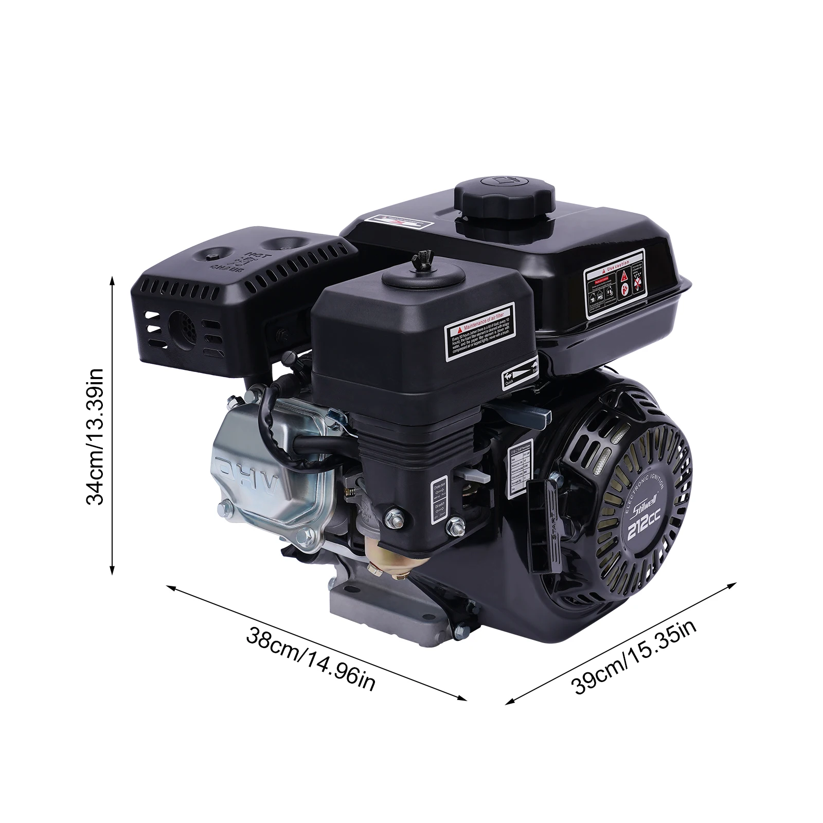 7.5HP 210cc OHV Gasoline Engine Horizontal Air Cooled Pull Start Motor 4 Stroke 210CC Gas Engine Replaces compatible with Honda