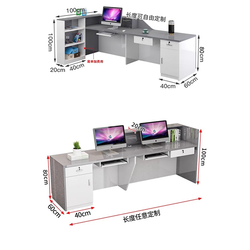 프리미엄 크리에이티브 뷰티 살롱 리셉션 데스크 독특한 스타일 서랍 리셉션 데스크 미용실 리셉션 사무용 가구