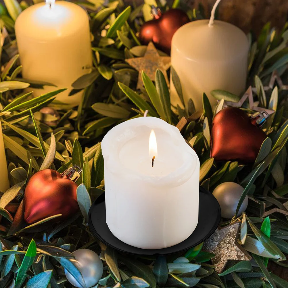 

10pcs Christmas Wreath Plate Pillar Holder Metal Xmas Decor Wreath Fixator For Wedding Home Fireplace Tealight