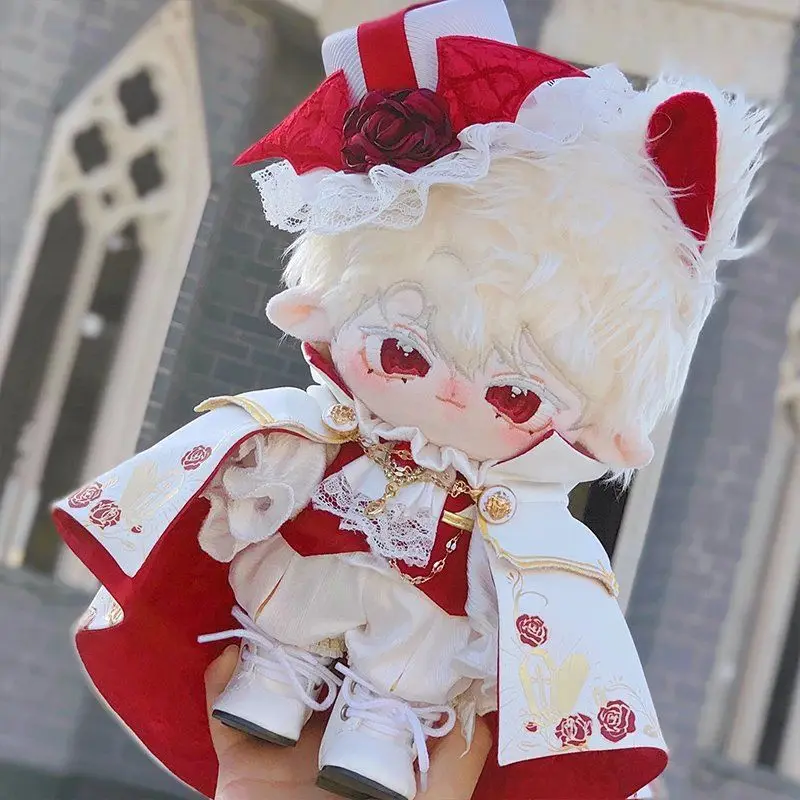 20 cm Plüschtier Puppe Kostüm Cosplay Vampir Noble Duke Kostüm Umhang Augenmaske Zubehör für Männer und Frauen Geburtstagsgeschenke