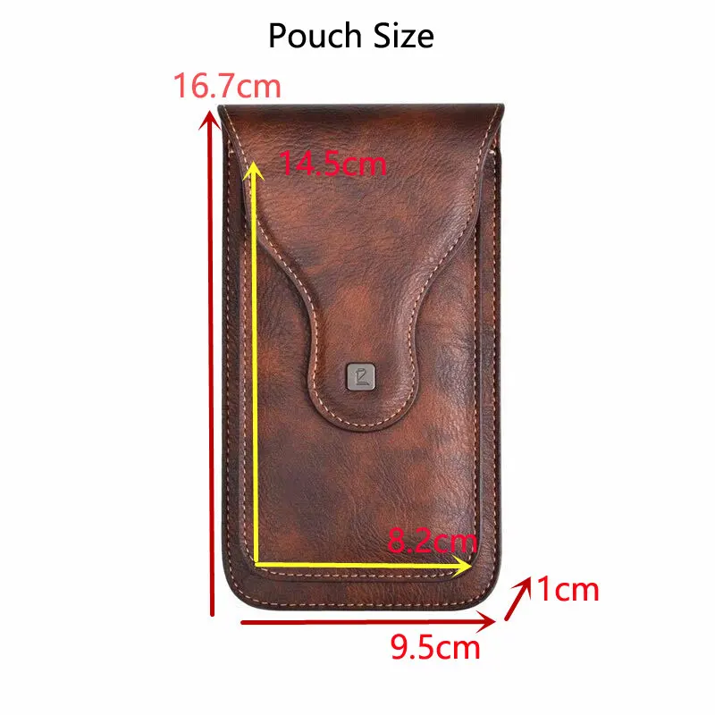 Small Belt Bag for Phone Universal Belt Pouch Holster Cover Case Vintage Leather Waist Bag Cellphone Loop Holster for Hiking