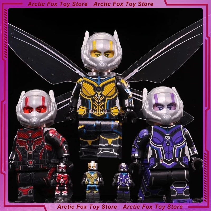 Figurines de film The Avengers, 4cm, modèle périphérique Ant-Man Wasp, blocs de construction à assembler, décoration de bureau, ornements, cadeaux, jouets