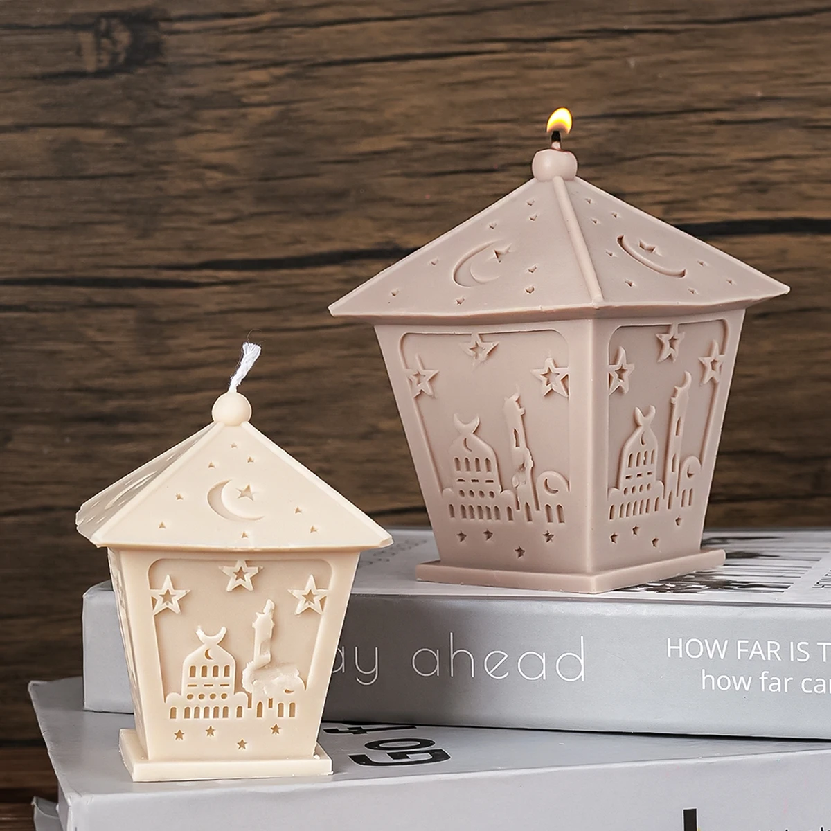 

Ancient Temple Light Candle Silicone Mold 3D Peach Top Quad Light Candle Epoxy Resin Mold DIY Gypsum Scented Making Mould Crafts