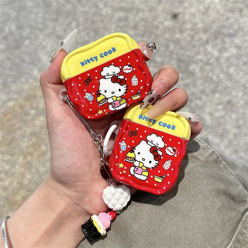 ขนมน่ารักKitty CatหูฟังสําหรับAirpods Pro 2 4 Airpods 4 3 2 1 พร้อมCharmingหูฟังกรณีป้องกัน