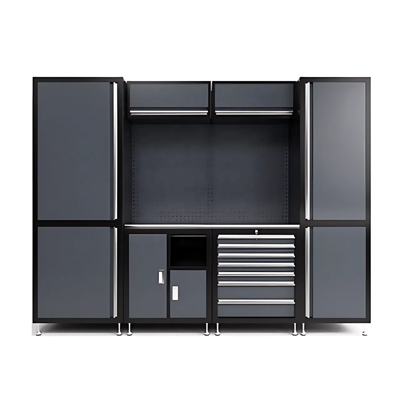 Modular Heavy-duty Garage Tool Storage Cabinet with 500kg Load Capacity Cold Rolled Steel OEM Customizable