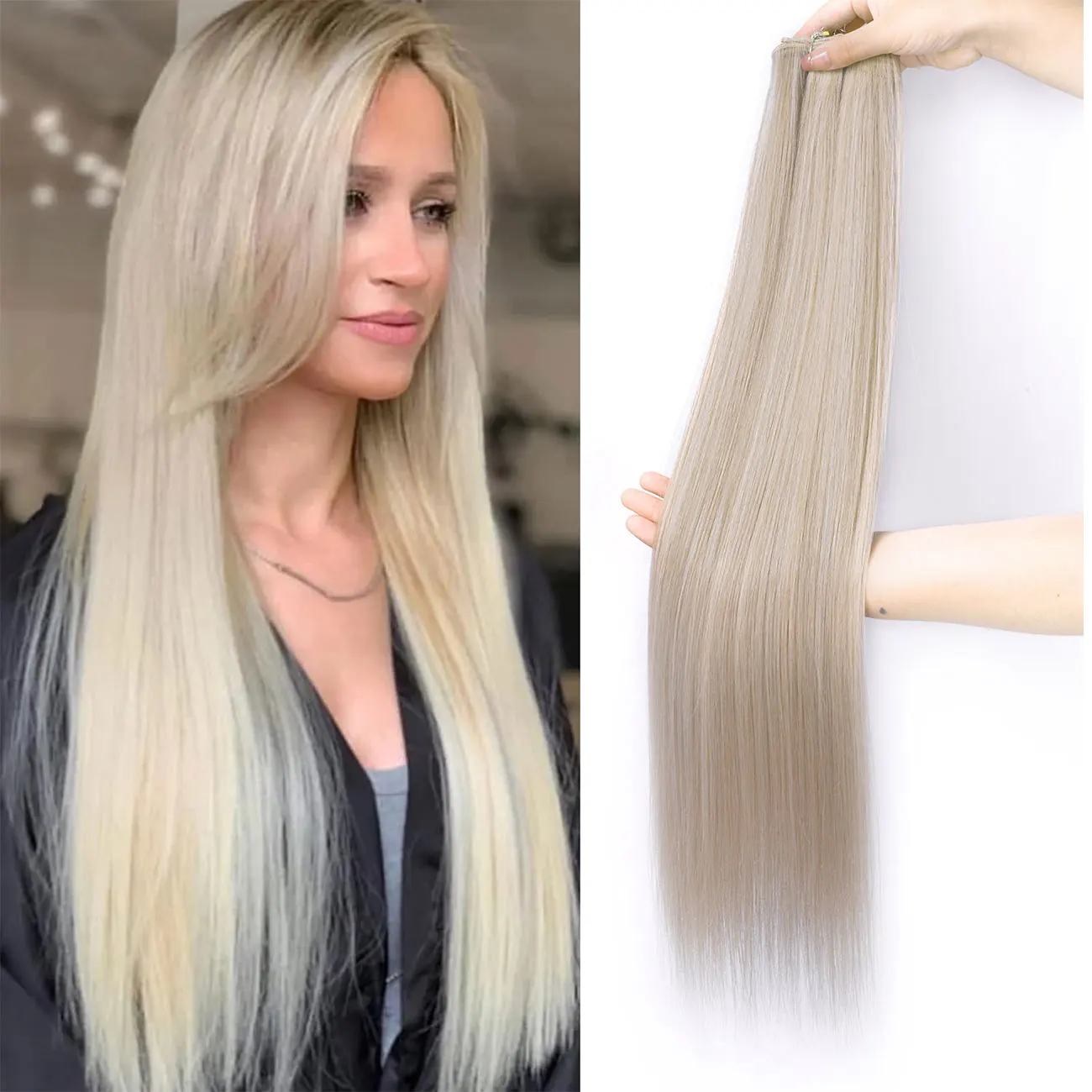 

Synthetic Long Straight Hair Bundles Extension Pony Hair Bundles Crochet Braids Hair Yaki Straight Hair Weaving Full to End