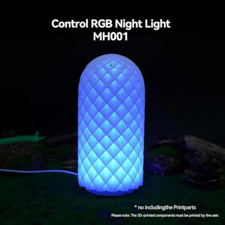 Remote Control RGB LED Lamp Kit 001 with Power Off Color Storage for Bambu Lab H2D/X1/P1P/A1 Includes Button Battery Makerworld
