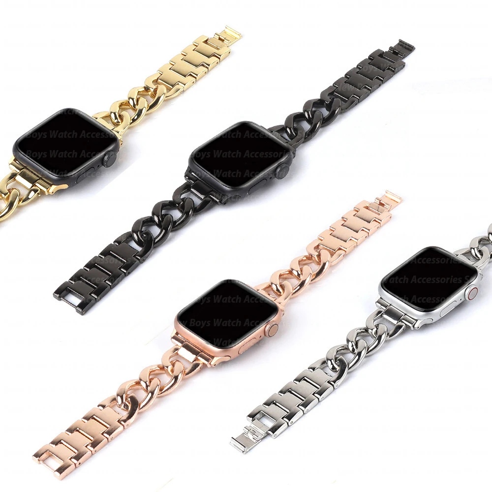 Women Stainless Steel Bracelet for Apple Watch 9 8 7 42 44 45mm Ultra 2 49mm 6 5 4 3 se 38 40mm Lady Band 41mm for iWatch Strap