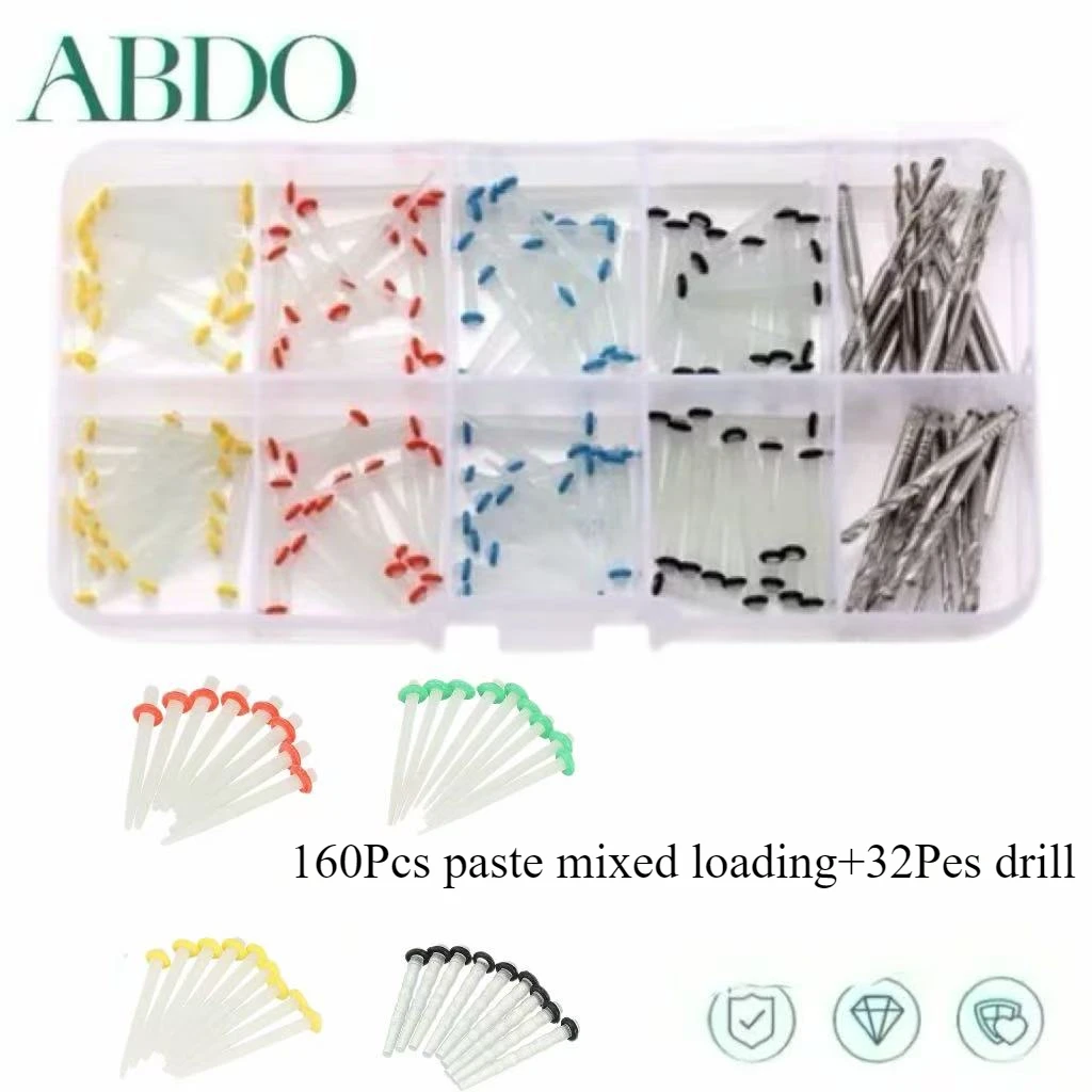 Multi-sizes Dental Fiber Post with Drill Kit Straight Screw Quartz Glass Fiber Resin Post Root Canal Tooth Restorative Materials