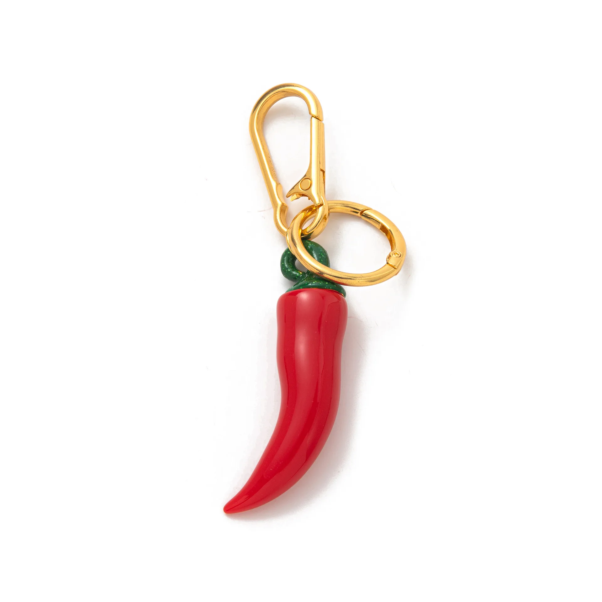 LLavero de chile colgante de pimiento rojo baratijas de mujer cuerno de la suerte Chile italiano Cornicello hombres Llaveros joyería