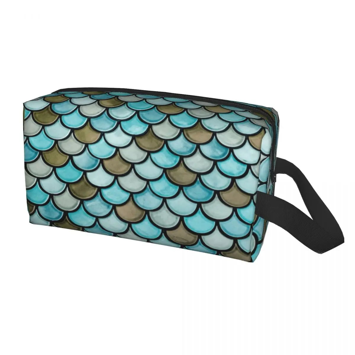 

Fashion Fish Scale Travel Toiletry Bag for Women Colorful Mermaid Makeup Cosmetic Bag Beauty Storage Dopp Kit