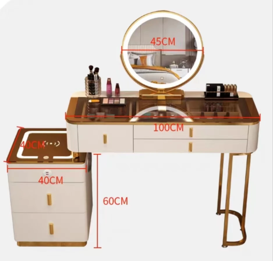 Modern Furniture Bedroom Dresser Adjustable Dresser With Mirror For Bedroom Makeup Dressing Table With Led