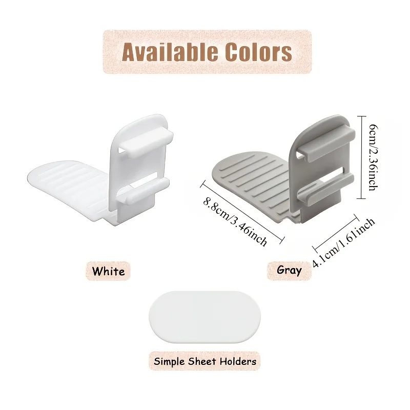 4/8PCS Adjustable Invisible Bed Sheet Fasteners Clips - No-Drill Suitable for Home, & Anti-Shifting Sheet Holders