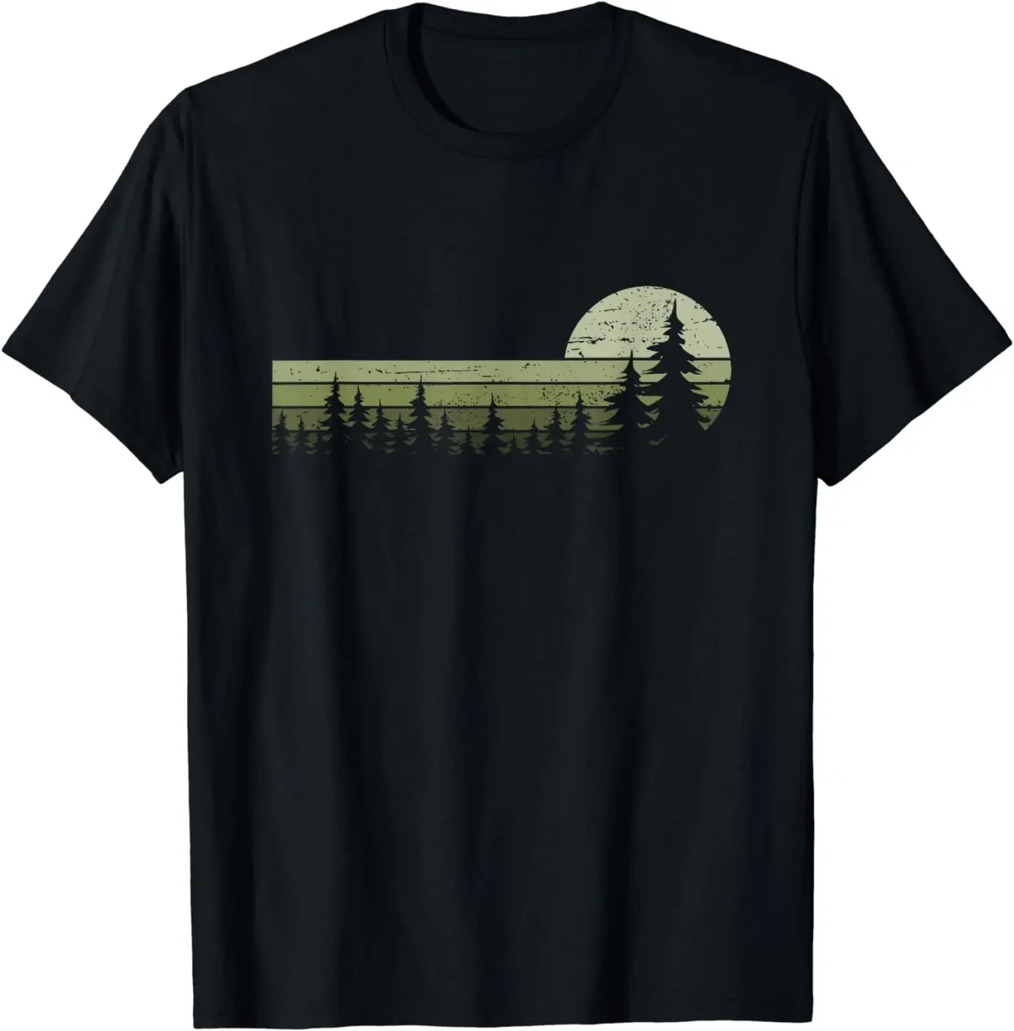 Drzewa Wildlife Nature Vintage Forest T-Shirt Outdoor Clothes Tops Vintage T Shirt Men Clothing Tops Streetwear Camisas