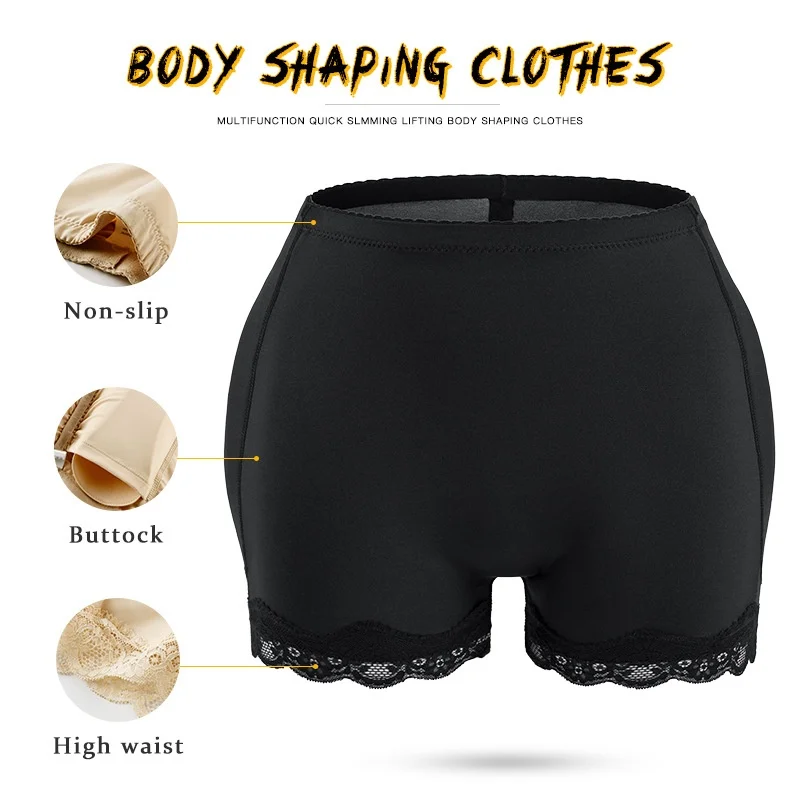 

Butt Lifter Pants Women Fake Buttocks Plump Hips Large Size Body Shaping Panties Lace Fake Ass with Pad Boxer Shapewear Shorts