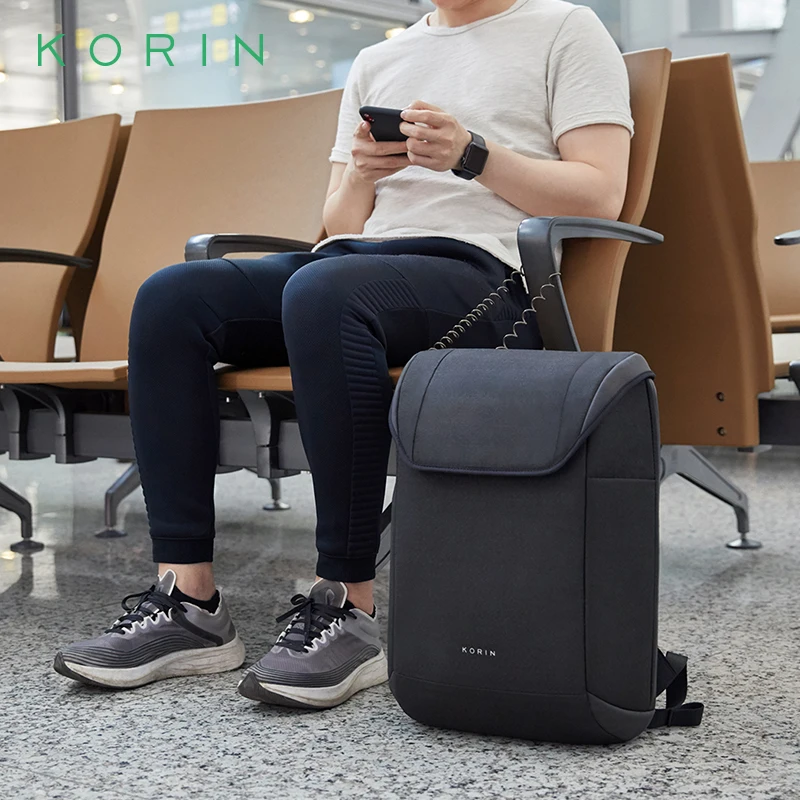 KORIN-mochila antirrobo para ordenador portátil de 15,6 pulgadas, morral escolar impermeable con cerradura TSA de alta calidad, estilo universitario, novedad