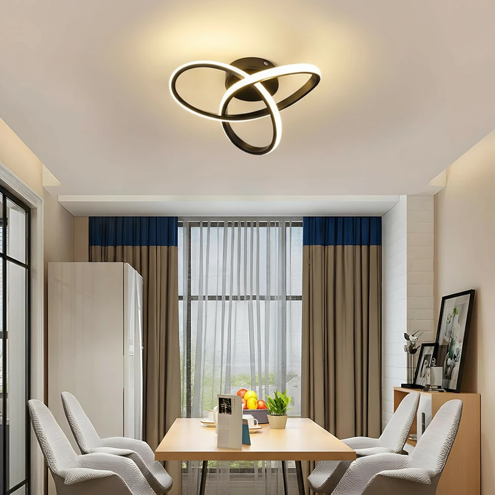 

Светодиодные потолочные светильники для прохода, современная люстра, трехцветная лампа, минималистичные лампы для спальни, установка поверхности, столовая