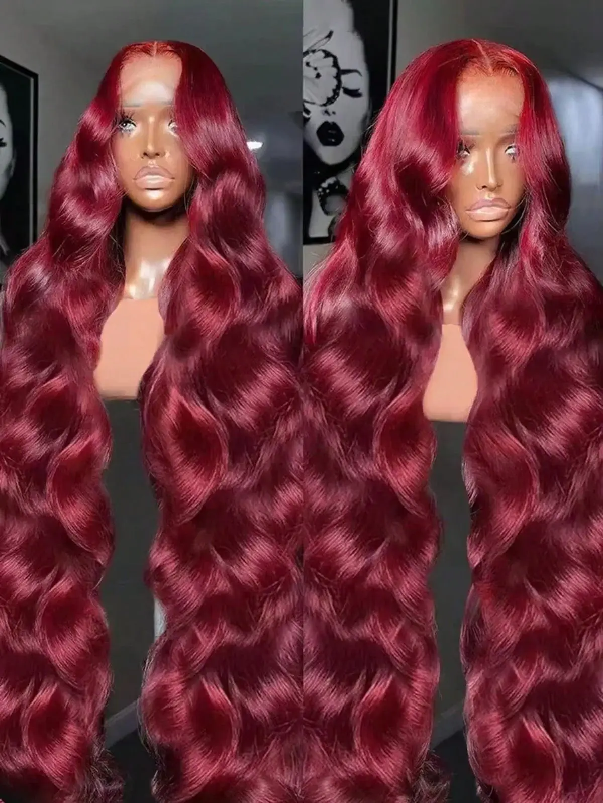 

99J Burgundy wig human hair 13x4 body wave lace front wigs human hair 200 Density Pre Plucked Glueless red color wig for Women