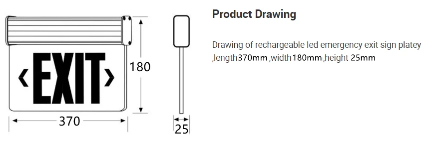 LED Fire Emergency Light Charging Exit Sign Fire Safety Waterproof LED Emergency Light