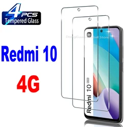 2/4Pcs Tempered Glass For Xiaomi Redmi 10 4G 2022 Screen Protector Glass Film