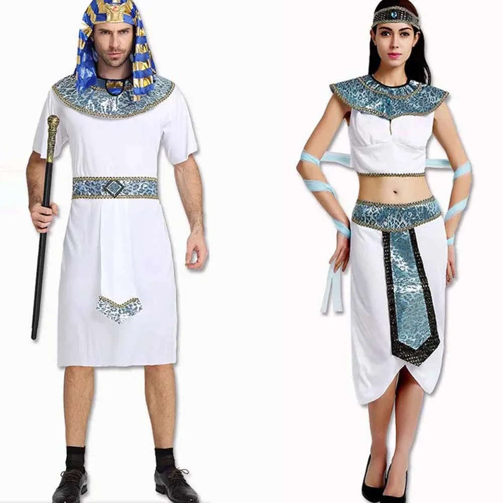 Volwassenen Oude Egypte Witte Farao Kostuum Voor Mannen Mannelijke Cosplay Kostuums Jurk Feest Decoratie Purim Halloween Kerst