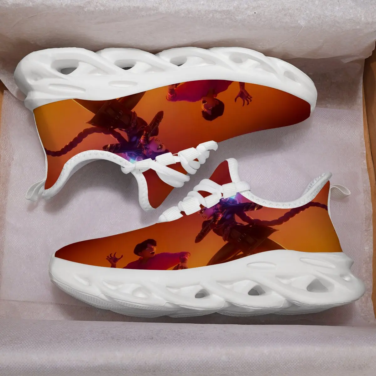 Модная спортивная обувь для родителей и детей с принтом анимированных персонажей, легкие дышащие семейные спортивные кроссовки на шнуровке для бега