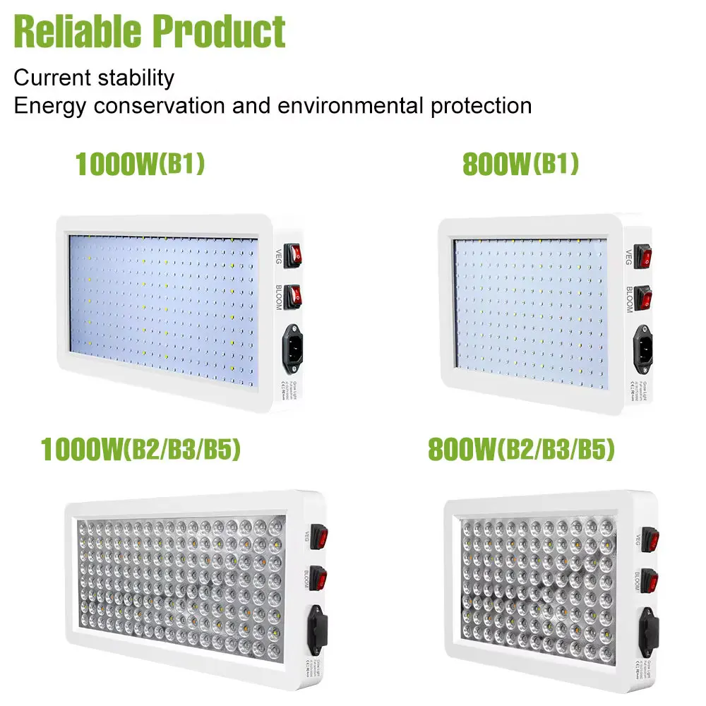 1000 واط LED تنمو أضواء الطيف الكامل الكم مجلس النبات الأشعة فوق البنفسجية مصباح الأشعة تحت الحمراء الدفيئة الخضروات داخلي زراعة الزهور ملء الإضاءة