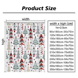Weihnachten Schneemann Puppe Happy Duschvorhang Santa Elf Hirsch Red Truck Polyester gedruckt gedruckte Vorhänge Baddekoration Badezimmer mit Haken 8 Hauptverkaufsbox Polyester Vorhang - №7