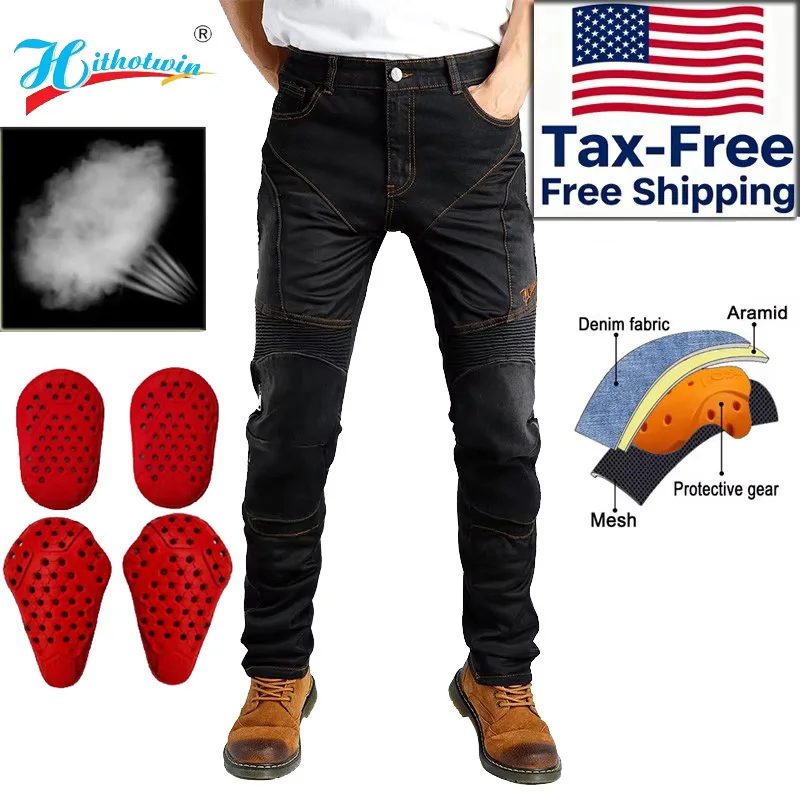 

032 летние сетчатые мотоциклетные джинсы, синие, черные брюки для мотокросса, защитное снаряжение, одежда для езды по бездорожью, вентиляция