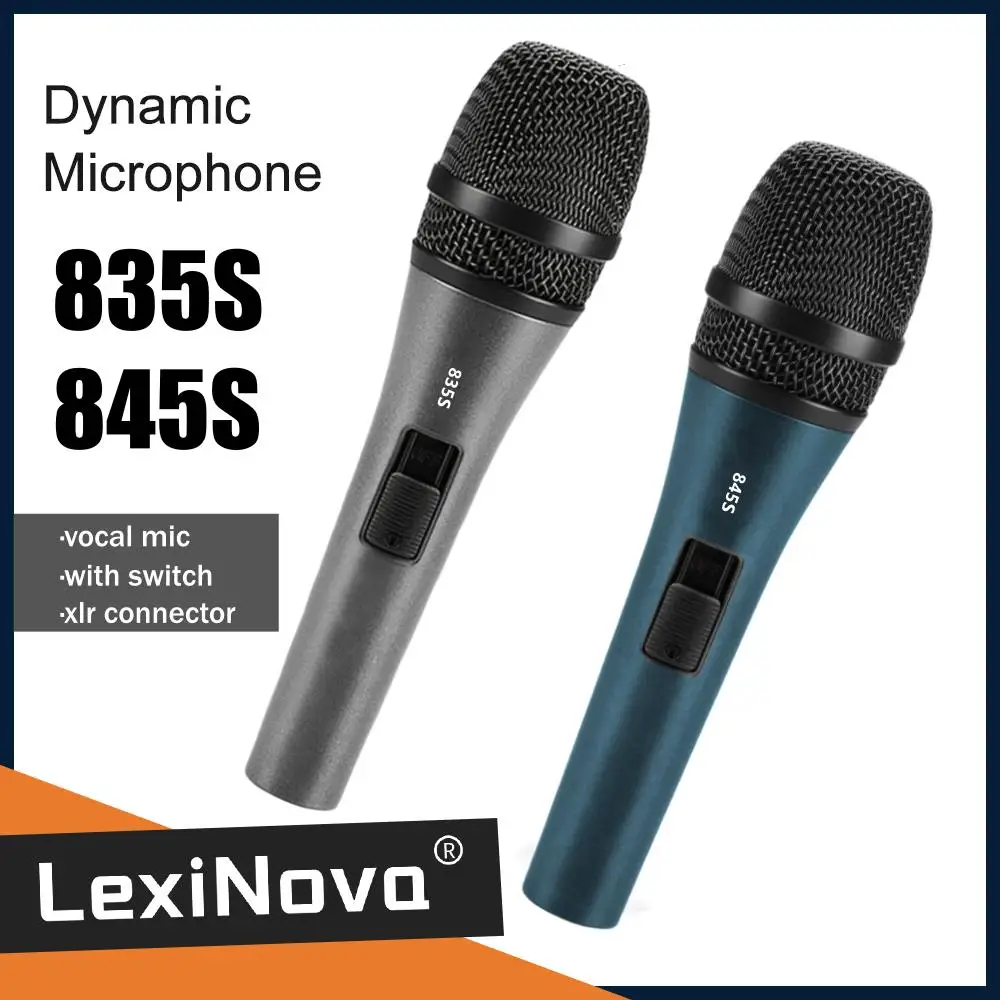 

835S/845S Dynamic Vocal Handheld Microphone Wired Mic With Switch Versatile For Stage Singing Party Speech Performance Karaoke