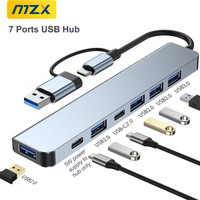 MZX 7 8 in 1 USB Hub Type A C Concentrator 3.0 2.0 Multi Adapter Multi-hub Dock Splitter Laptop PC Computer Extensor Accessories