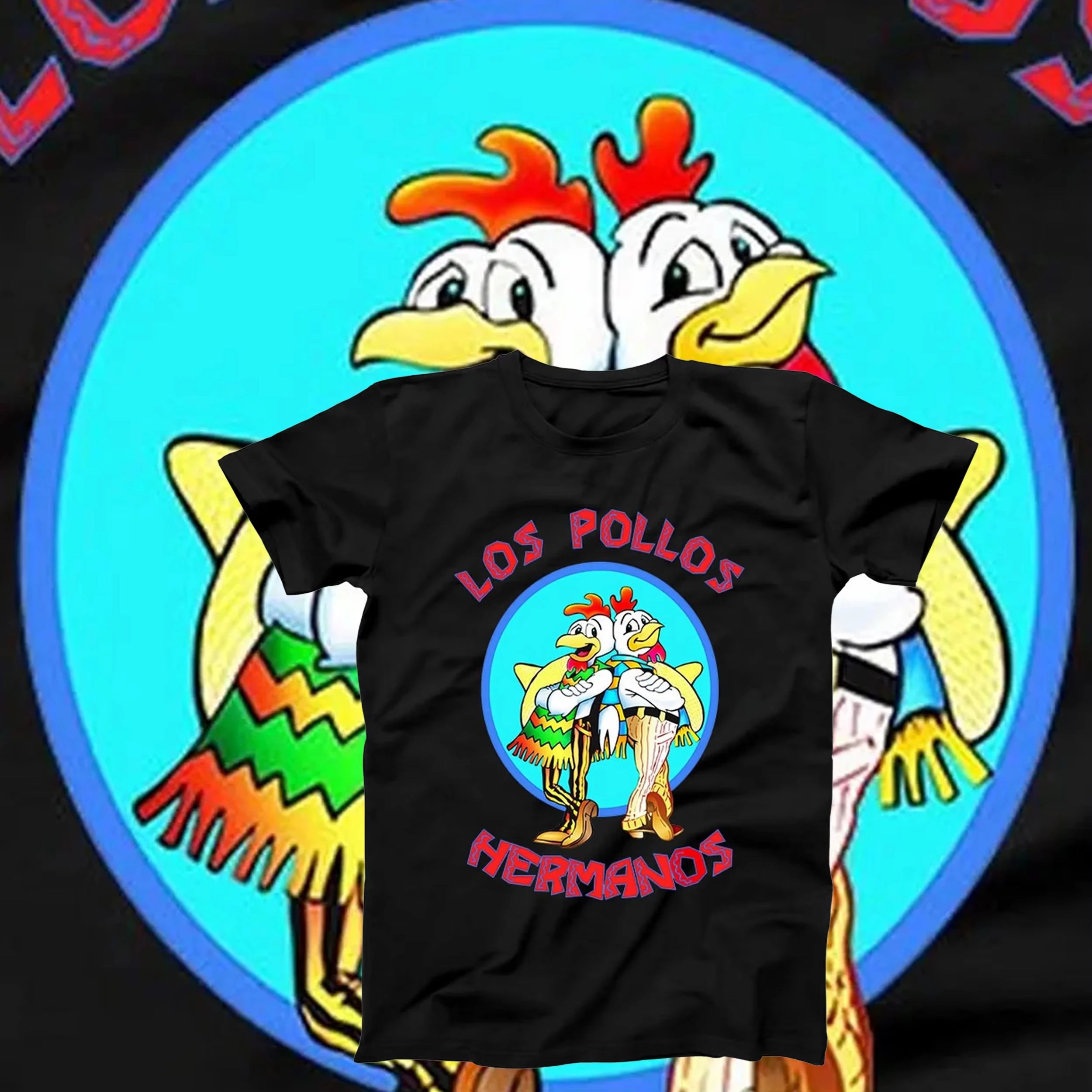 تي شيرت رجالي صيفي بأكمام قصيرة عالي الجودة 100% قطن كسر سيئة لوس بولوس دجاج براذرز مطبوع غير رسمي للرجال تي شيرت رجالي #1