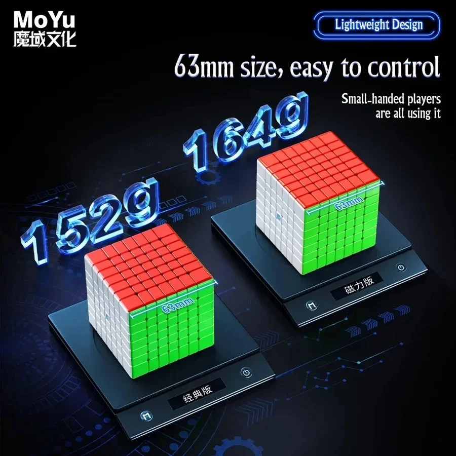 Moyu 7x7 meilong 7 v2 7x7x7 cubo de velocidade mágica magnética stickless profissional brinquedos fidget moyu meilong 7 cubo mágico