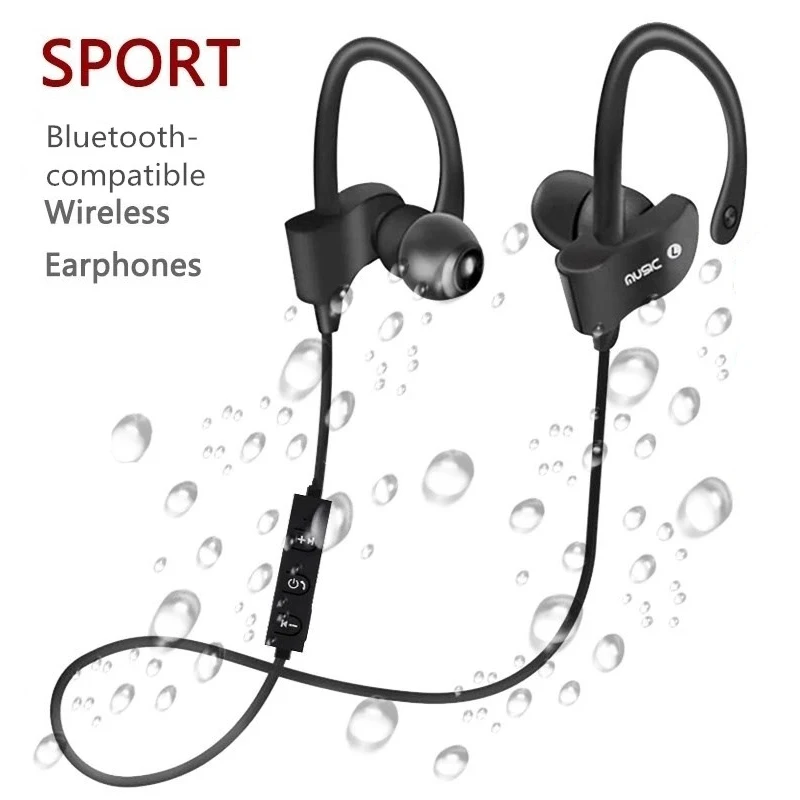 Wireless Bluetooth-compatible Sports Headset Running Stereo Music earphones Universal Mini Ear-Hanging Ear-Hooks Headphones HiFi