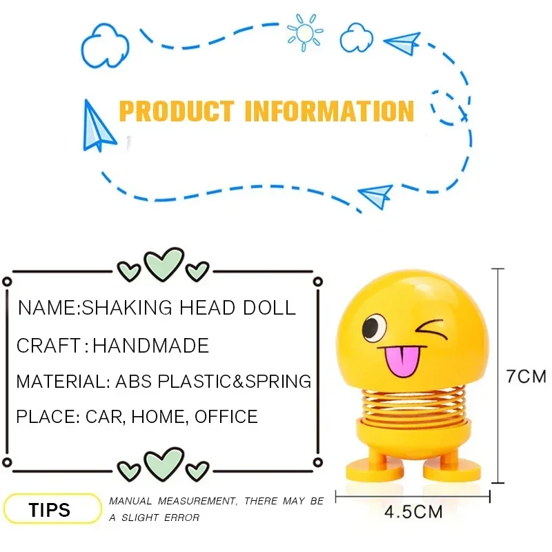 Creative Funny Shake Head Doll Small Ornaments Beautiful Indoor Doll Car Toys Car Decoration Accessories kawaii Car Accessories