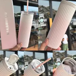 New 2024★★★Portable French Fries Insulation Cup, Gradient Coffee, Pink, Blue, Straw