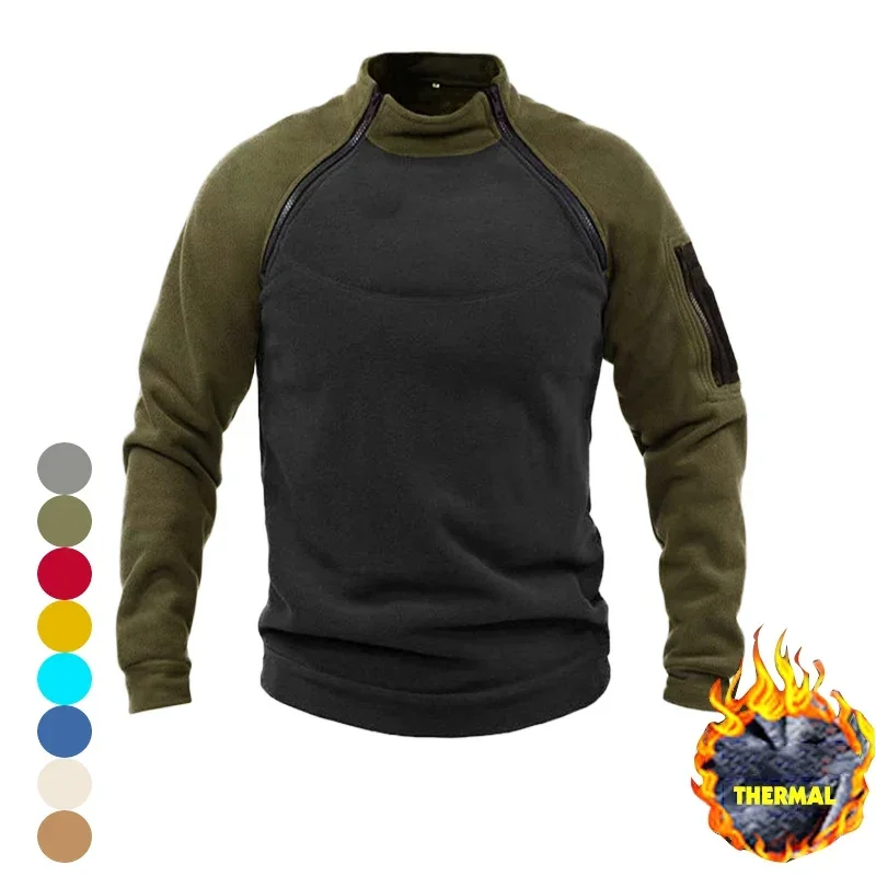 Men's Fleece Tactical Sweater Jacket Sweatshirts Thermal Pullover Casual Autumn Winter Men Coat Streetwear