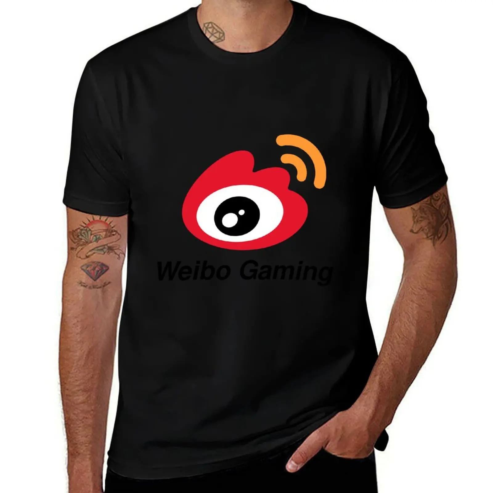 Weibo Gaming Logo T-Shirt Soft Cotton Print T-Shirt