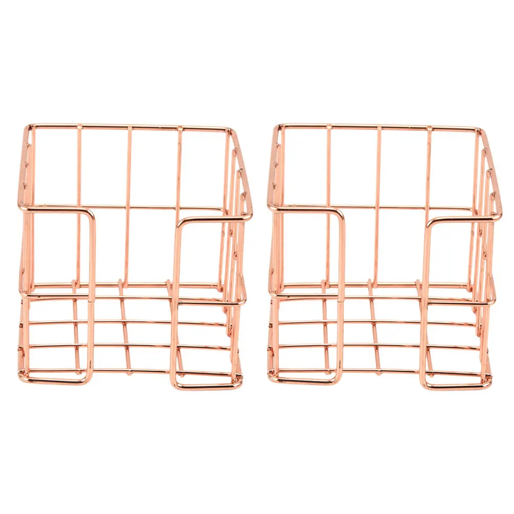 

2pcs Desktop Memo Box Business Card Holder Sturdy Alloy Space-Saving Desk Organizer Vertical Card Storage Rack