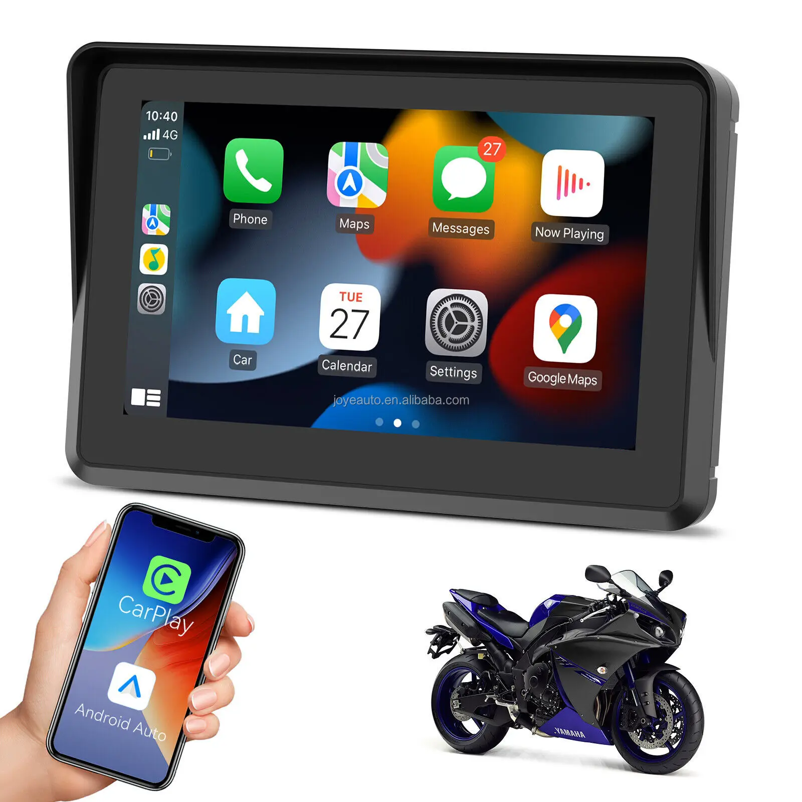 

Potable Wireless CarPlay Motorcycle gps with carplay 5 inch Waterproof Screen Motorbike Navigation Motor Androidauto Gps Gauge